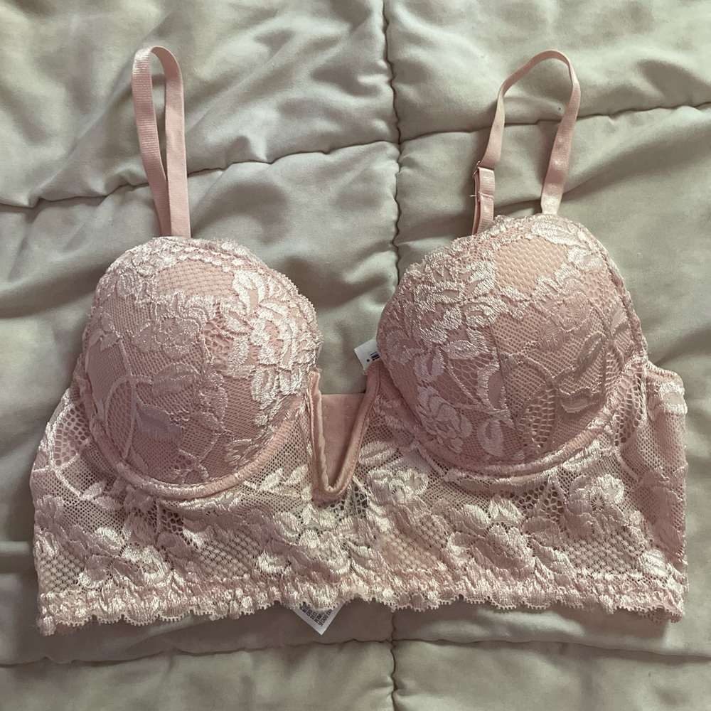 Pink and silver push-up bra top